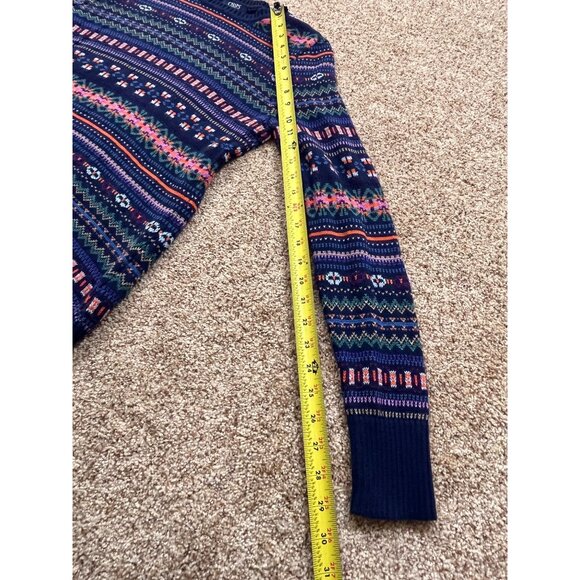 Chaps Y2K Sweater Womens Medium Blue Fair Isle Nordic Ski Grunge Cottage Preppy - Picture 9 of 9